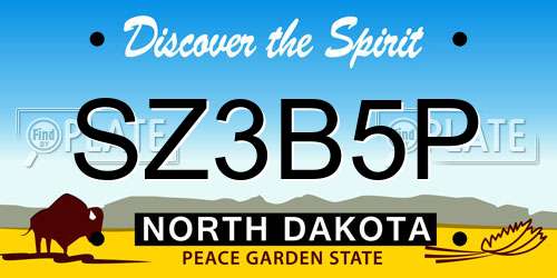 SZ3B5P North Dakota License Plate
