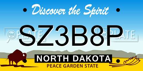 SZ3B8P North Dakota License Plate