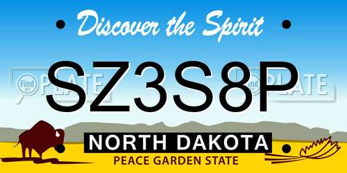 SZ3S8P North Dakota License Plate