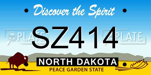 SZ414 North Dakota License Plate