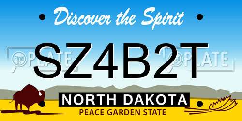 SZ4B2T North Dakota License Plate
