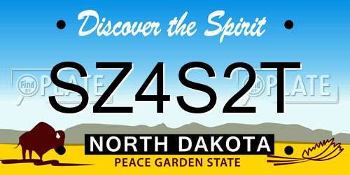SZ4S2T North Dakota License Plate