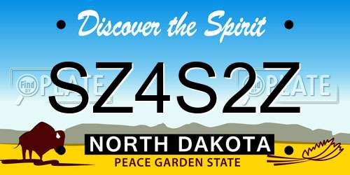 SZ4S2Z North Dakota License Plate