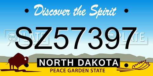 SZ57397 North Dakota License Plate