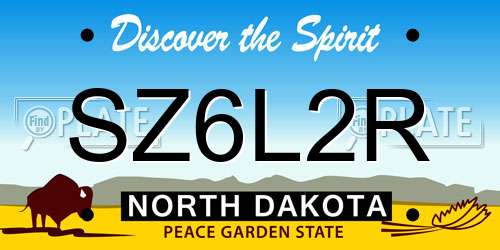 SZ6L2R North Dakota License Plate