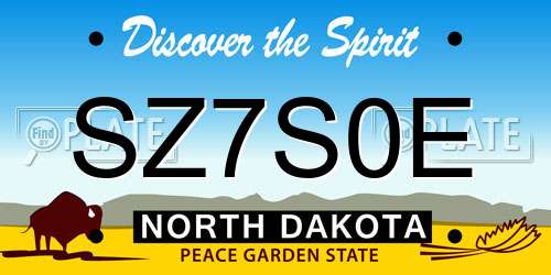 SZ7S0E North Dakota License Plate