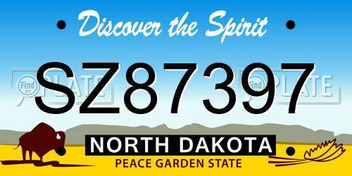 SZ87397 North Dakota License Plate