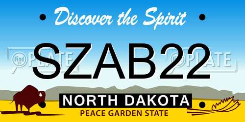 SZAB22 North Dakota License Plate