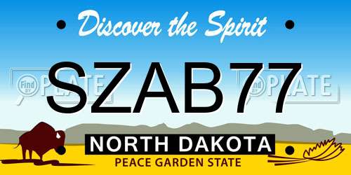 SZAB77 North Dakota License Plate