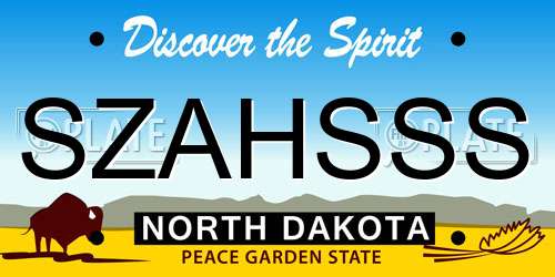 SZAHSSS North Dakota License Plate