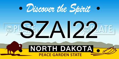 SZAI22 North Dakota License Plate