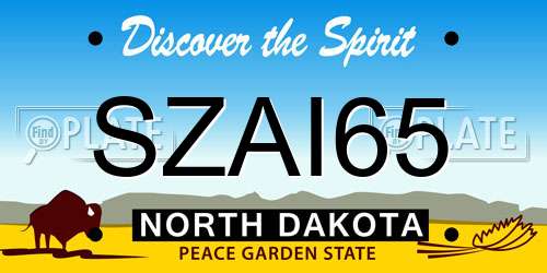 SZAI65 North Dakota License Plate