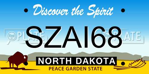 SZAI68 North Dakota License Plate