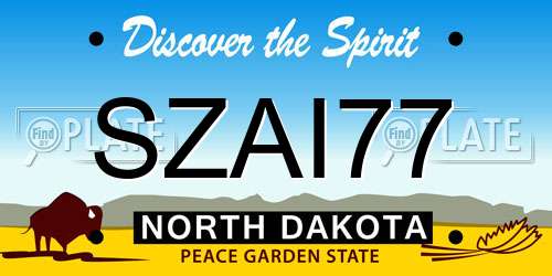 SZAI77 North Dakota License Plate