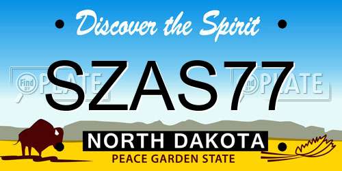 SZAS77 North Dakota License Plate