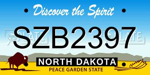 SZB2397 North Dakota License Plate