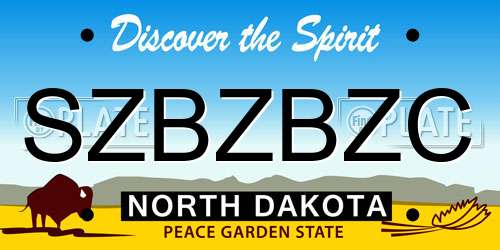 SZBZBZC North Dakota License Plate