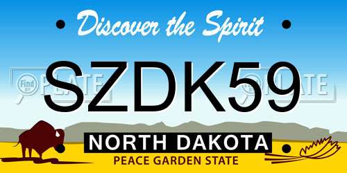 SZDK59 North Dakota License Plate