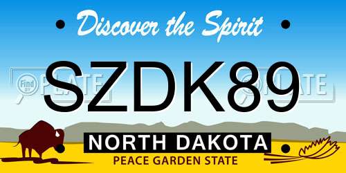 SZDK89 North Dakota License Plate