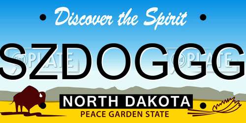 SZDOGGG North Dakota License Plate