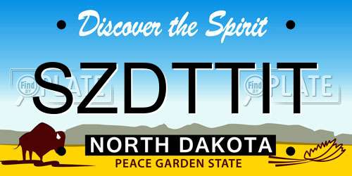 SZDTTIT North Dakota License Plate