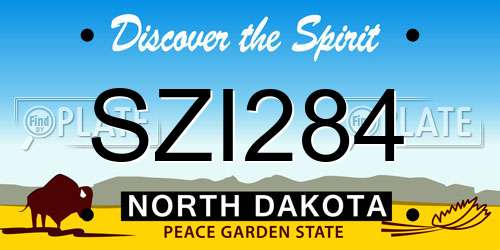 SZI284 North Dakota License Plate