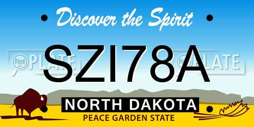 SZI78A North Dakota License Plate