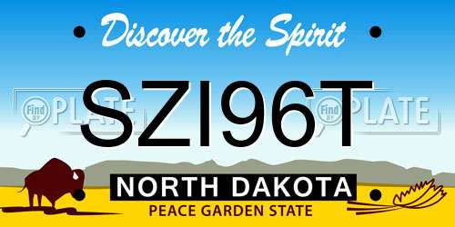 SZI96T North Dakota License Plate