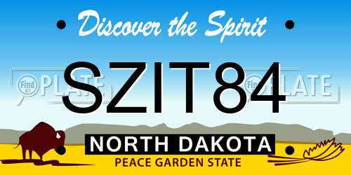 SZIT84 North Dakota License Plate