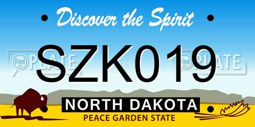 SZK019 North Dakota License Plate