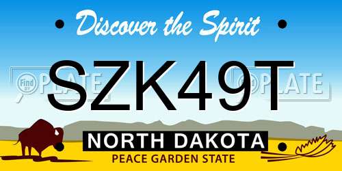 SZK49T North Dakota License Plate