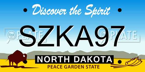 SZKA97 North Dakota License Plate