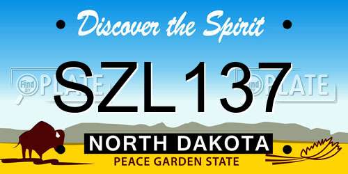 SZL137 North Dakota License Plate