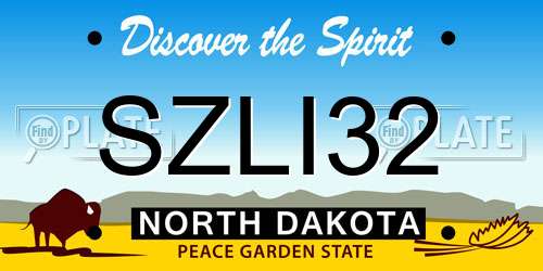 SZLI32 North Dakota License Plate