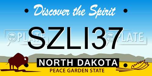SZLI37 North Dakota License Plate