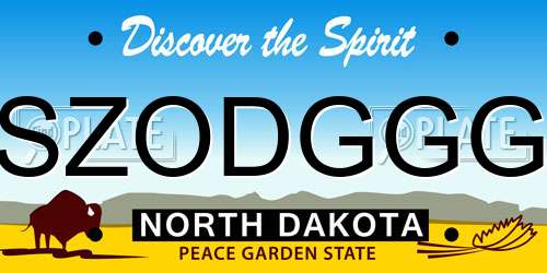 SZODGGG North Dakota License Plate