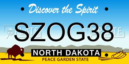 SZOG38 North Dakota License Plate