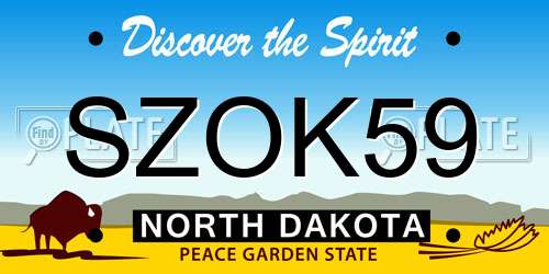 SZOK59 North Dakota License Plate