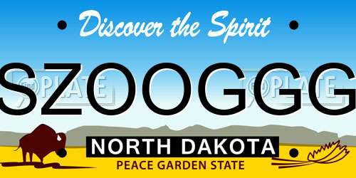SZOOGGG North Dakota License Plate