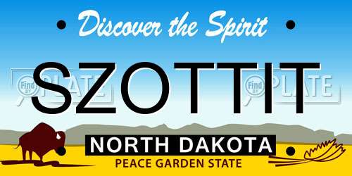SZOTTIT North Dakota License Plate