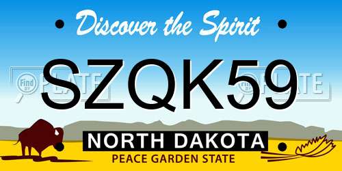SZQK59 North Dakota License Plate