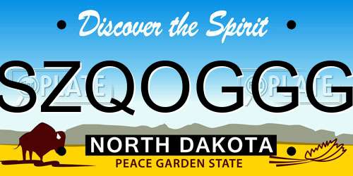 SZQOGGG North Dakota License Plate