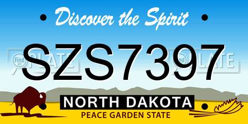 SZS7397 North Dakota License Plate