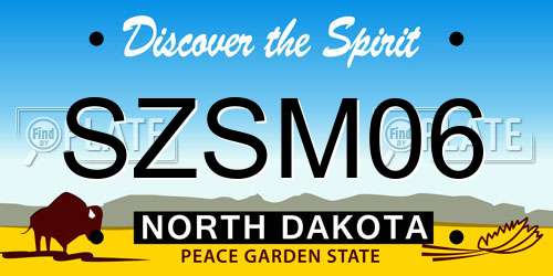 SZSM06 North Dakota License Plate