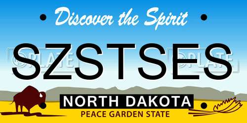 SZSTSES North Dakota License Plate