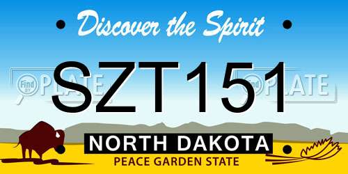 SZT151 North Dakota License Plate