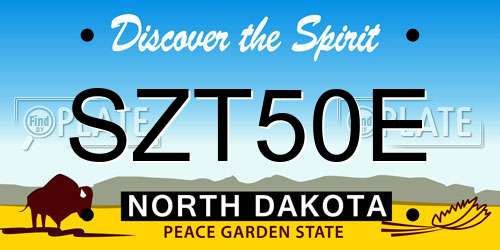 SZT50E North Dakota License Plate