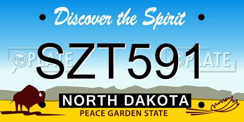 SZT591 North Dakota License Plate