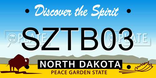 SZTB03 North Dakota License Plate