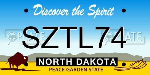 SZTL74 North Dakota License Plate